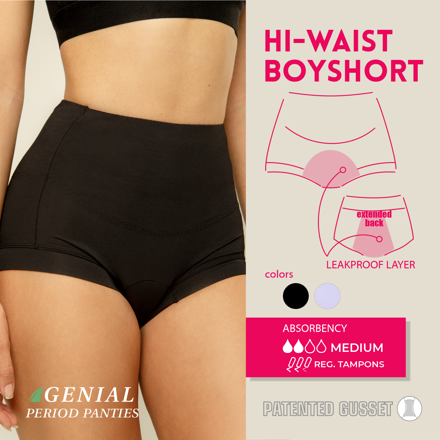 Hi-Waist Period Panties | No Leaks | Genial Day